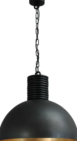 Industrie Lampen|Vintage Lampen*Masterlight Design Hängeleuchte LARINO Grau Metall Gold Ø50cm