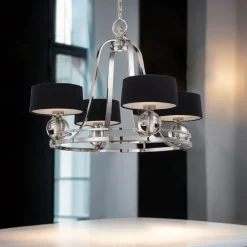 Hängelampen|Esszimmer Lampen*Elstead Design Kronleuchter mit Schirm Ø77,5cm Esszimmer