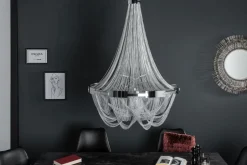 Invicta Interior Design Kronleuchter Wohnzimmer Metall Ketten in Silber< Hängelampen|Esszimmer Lampen
