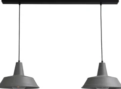 Masterlight Design Pendelleuchte Grau Ø35cm Handarbeit 2-flmg< Hängelampen|Industrie Lampen