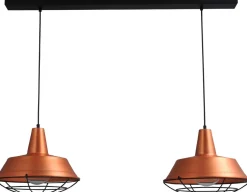 Masterlight Design Pendelleuchte Kupfer Ø35cm 2xE27 Ziergitter< Hängelampen|Industrie Lampen