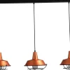 Industrie Lampen|Vintage Lampen*Masterlight Design Pendelleuchte Kupfer Ø25cm 3xE27 Ziergitter