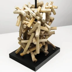 Suna Living Design Tischleuchte Treibholz Stoff dekorativ Wohnzimmer< Schlafzimmer Lampen|Moderne Lampen