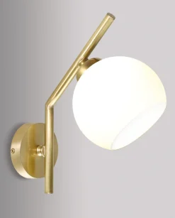 Giovanni Battista Design Wandlampe Messing Glas TRIVIA Schlafzimmer< Wandleuchten|Küchenlampen