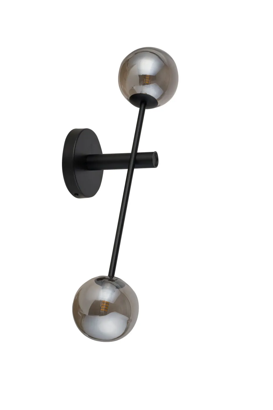 Sigma Design Wandleuchte Schwarz Grau Glas 2-flammig B:68 cm< Wandleuchten|Küchenlampen