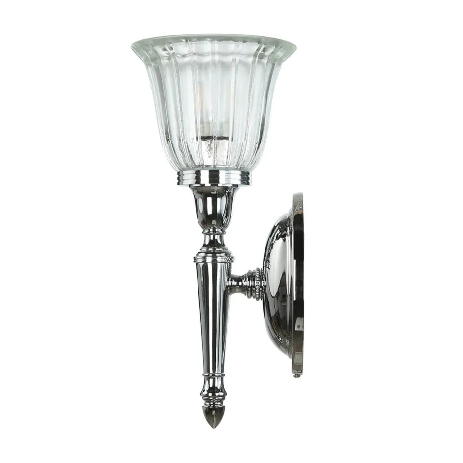 Elstead Designer Badleuchte LED aus Messing Glas IP44 in Chrom< Glaslampen|Metall Lampen