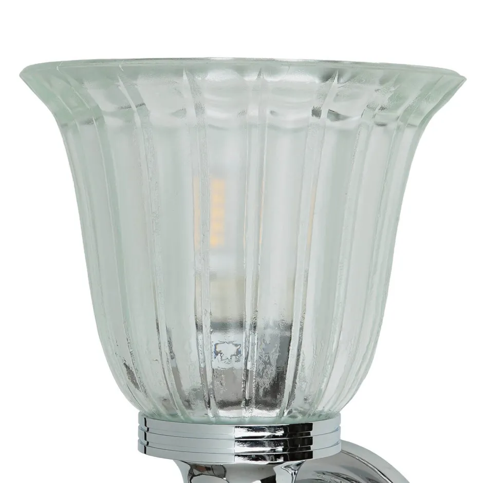 Elstead Designer Badleuchte LED aus Messing Glas IP44 in Chrom< Glaslampen|Metall Lampen