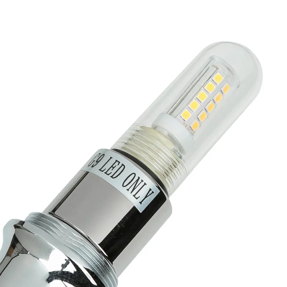 Elstead Designer Badleuchte LED aus Messing Glas IP44 in Chrom< Glaslampen|Metall Lampen