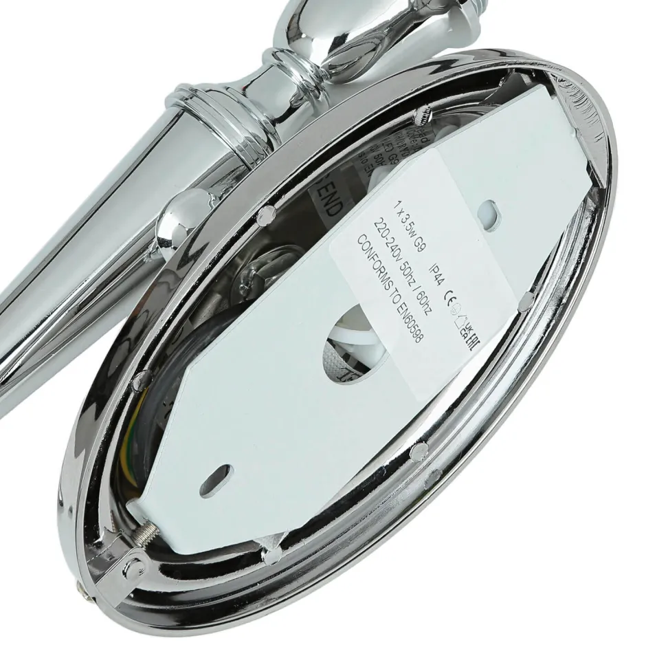 Elstead Designer Badleuchte LED aus Messing Glas IP44 in Chrom< Glaslampen|Metall Lampen