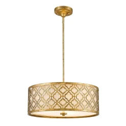 Deckenleuchten|Schlafzimmer Lampen*Elstead Designer Deckenleuchte rund arabesques Design Blattgold