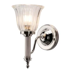 Elstead Designer Wandlampe Badezimmer aus Messing in Nickel< Wandleuchten|Metall Lampen