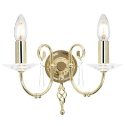 Elstead Designer Wandlampe CANDELA in Messing mit Kristall< Kristalllampen|Designerlampen