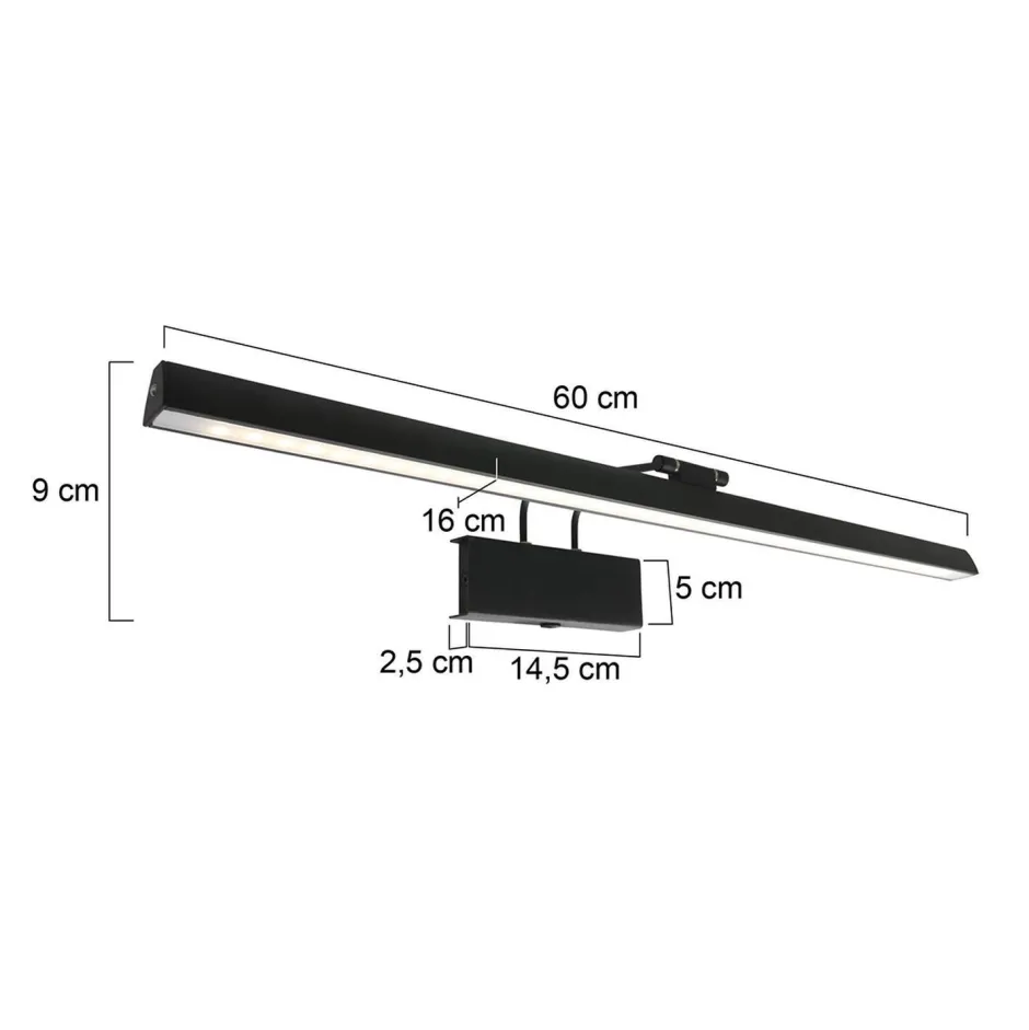 Steinhauer Dimmbare LED Bilderleuchte Schwarz B:60 cm 9 W flexibel< Led Lampen|Wandleuchten