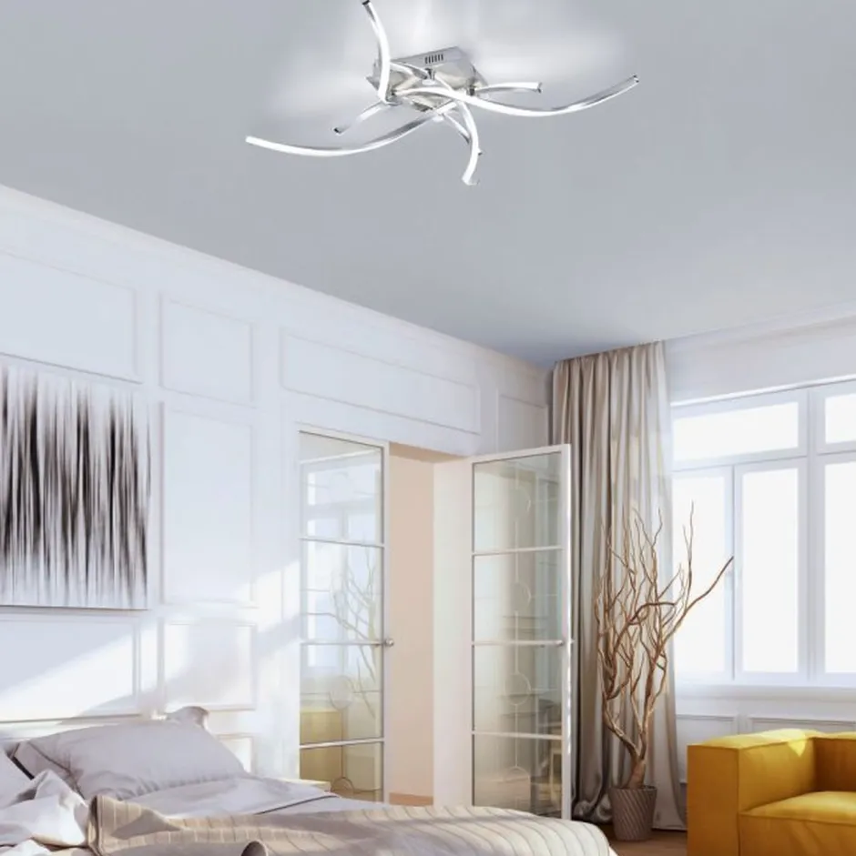 Paul Neuhaus Dimmbare LED Deckenlampe in Stahl L:78 cm 27 W 2400 lm< Deckenleuchten|Flurlampen