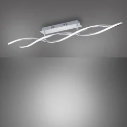 Deckenleuchten|Flurlampen*Paul Neuhaus Dimmbare LED Deckenlampe in Stahl 110 cm 3000 K Wellen