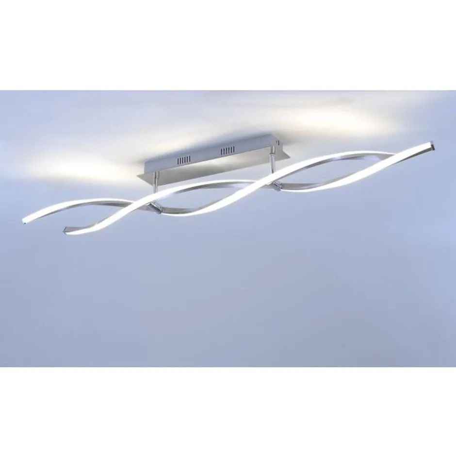 Deckenleuchten|Flurlampen*Paul Neuhaus Dimmbare LED Deckenlampe in Stahl 110 cm 3000 K Wellen