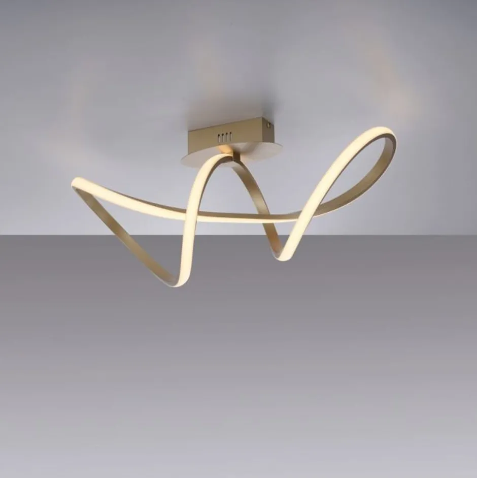 Deckenleuchten|Flurlampen*Just Light Dimmbare LED Deckenlampe in Messing 3000 K warmweiß