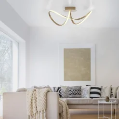 Deckenleuchten|Flurlampen*Just Light Dimmbare LED Deckenlampe in Messing 3000 K warmweiß