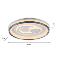 Deckenleuchten|Flurlampen*Just Light Dimmbare LED Deckenlampe Weiß Ø50 cm rund 3000 K 35 W