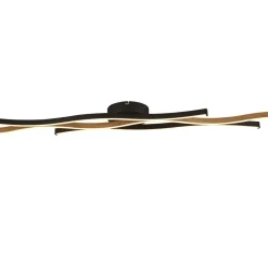 Wohnzimmerlampen|Esszimmer Lampen*Searchlight Dimmbare LED Deckenlampe Schwarz Natur L:108 cm 953 lm