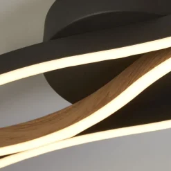 Wohnzimmerlampen|Esszimmer Lampen*Searchlight Dimmbare LED Deckenlampe Schwarz Natur L:108 cm 953 lm