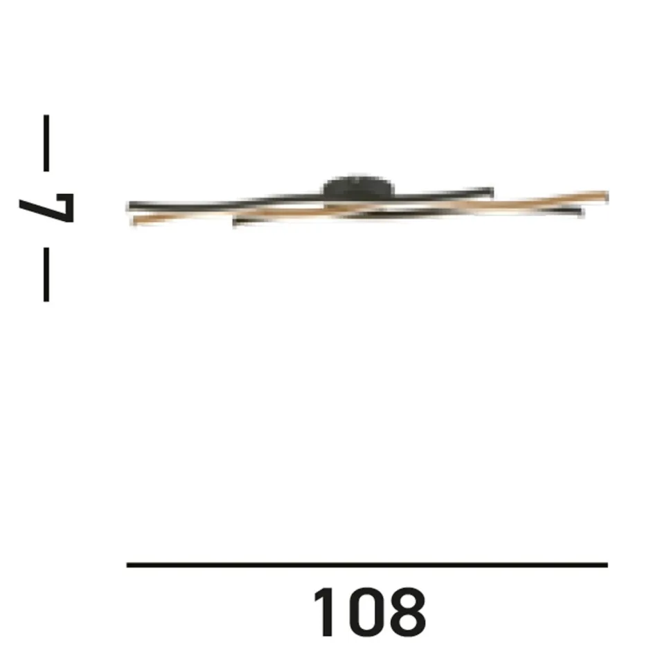 Wohnzimmerlampen|Esszimmer Lampen*Searchlight Dimmbare LED Deckenlampe Schwarz Natur L:108 cm 953 lm