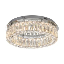 Deckenleuchten|Led Lampen*Just Light Dimmbare LED Deckenlampe in Chrom Acrylglas Ø40 cm 22 W