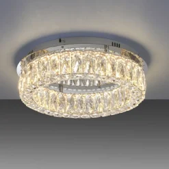 Deckenleuchten|Led Lampen*Just Light Dimmbare LED Deckenlampe in Chrom Acrylglas Ø40 cm 22 W