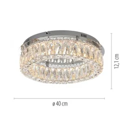 Deckenleuchten|Led Lampen*Just Light Dimmbare LED Deckenlampe in Chrom Acrylglas Ø40 cm 22 W