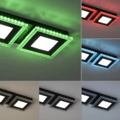 Just Light Dimmbare LED Deckenlampe RBG Farbwechsel Fernbedienung< Flurlampen|Bürolampen