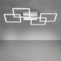 Paul Neuhaus Dimmbare LED Deckenlampe Modern 80 cm 4424 lm in Stahl< Deckenleuchten|Led Lampen