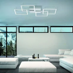 Paul Neuhaus Dimmbare LED Deckenlampe Modern 80 cm 4424 lm in Stahl< Deckenleuchten|Led Lampen