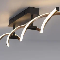 Paul Neuhaus Dimmbare LED Deckenlampe Schwarz Messing 106 cm 3000 K< Deckenleuchten|Flurlampen