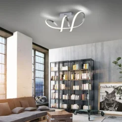 Deckenleuchten|Flurlampen*Just Light Dimmbare LED Deckenlampe in Aluminium 3000 K warmweiß