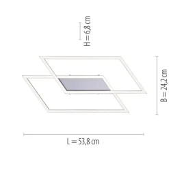 Deckenleuchten|Flurlampen*Paul Neuhaus Dimmbare LED Deckenlampe L:53 cm Memory 24 W in Stahl