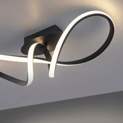 Just Light Dimmbare LED Deckenlampe Metall Schwarz 3000 K warmweiß< Deckenleuchten|Flurlampen