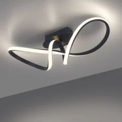 Just Light Dimmbare LED Deckenlampe Metall Schwarz 3000 K warmweiß< Deckenleuchten|Flurlampen