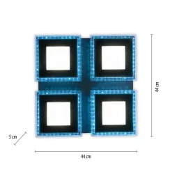 Flurlampen|Bürolampen*Just Light Dimmbare LED Deckenleuchte RBG Licht 17 W Fernbedienung