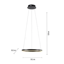 Just Light Dimmbare LED Hängelampe Anthrazit Metall Ø39,3 cm 20 W< Hängelampen|Bürolampen