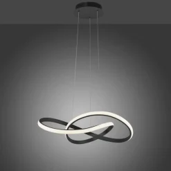 Hängelampen|Bürolampen*Just Light Dimmbare LED Hängeleuchte Metall Schwarz 3000 K L:57 cm