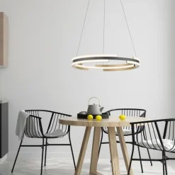 Hängelampen|Bürolampen*Paul Neuhaus Dimmbare LED Pendelleuchte Metall Schwarz Ø60 cm Ring