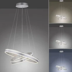 Paul Neuhaus Dimmbare LED Pendelleuchte Ø59 cm rund 7300 lm in Stahl< Hängelampen|Bürolampen
