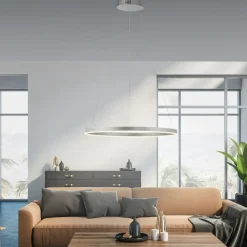 Just Light Dimmbare LED Pendelleuchte in Aluminium Ø58,5 cm 3000 K< Hängelampen|Bürolampen