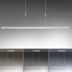 Hängelampen|Bürolampen*Paul Neuhaus Dimmbare LED Pendelleuchte Touch 179 cm in Aluminium