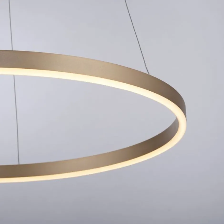 Just Light Dimmbare LED Pendelleuchte Ø58,5 cm 3000 K in Messing< Hängelampen|Bürolampen