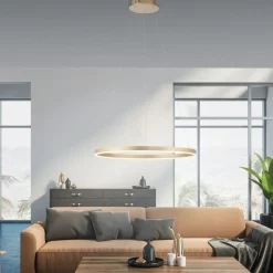 Just Light Dimmbare LED Pendelleuchte Ø58,5 cm 3000 K in Messing< Hängelampen|Bürolampen