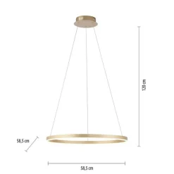 Just Light Dimmbare LED Pendelleuchte Ø58,5 cm 3000 K in Messing< Hängelampen|Bürolampen