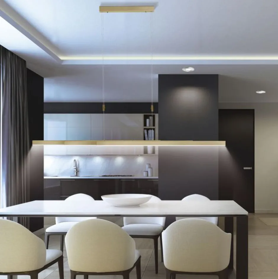 Paul Neuhaus Dimmbare LED Pendelleuchte Touch 4680 lm in Messing< Hängelampen|Bürolampen