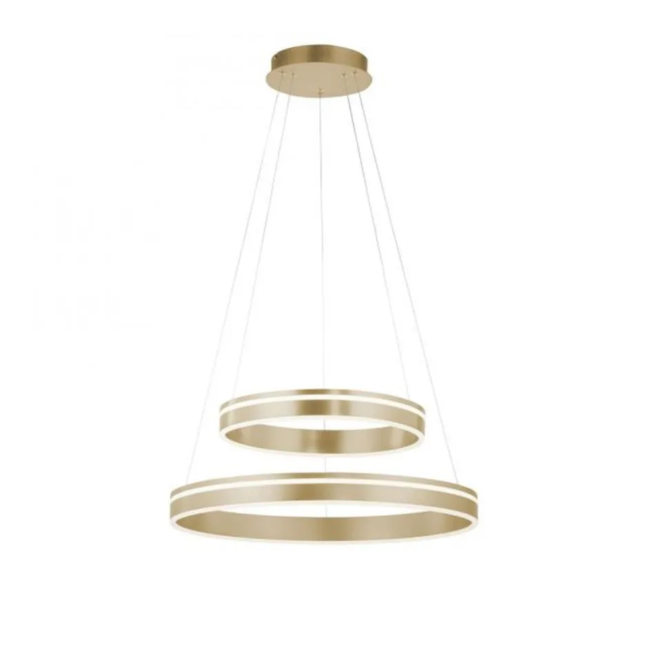 Hängelampen|Wohnzimmerlampen*Paul Neuhaus Dimmbare LED Pendelleuchte Ø59 cm rund 56 W in Messing