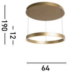 Searchlight Dimmbare LED Pendelleuchte in Gold 41 W Gestensteuerung< Wohnzimmerlampen|Esszimmer Lampen